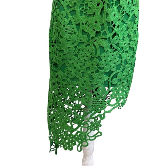 Adelyn Rae Crochet Lace Sleeveless Asymmetrical Hem Dress Small Green NWT - Picture 9 of 16